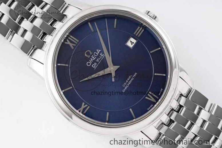 0524 De Ville SS DIWF 1:1 Best Edition Deep Blue Dial SS Markers on SS Bracelet MIYOTA Thermal 7849